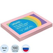 Стикеры ATTACHE Bright colours с клеев.краем 76х51 розовый 100л