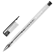 Ручка гелевая STAFF 'Basic' GP-789, ЧЕРНАЯ, корпус прозрачный, хромированные детали, узел 0,5 мм, 142789