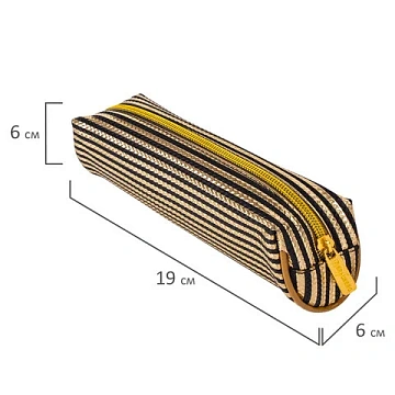 Пенал-косметичка BRAUBERG, мягкий, 'Royal', золотой, 19х6х6 см, 229021