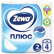 Бумага туалетная ZEMMA/ZEWA Plus, 2-слойная, спайка 4 шт. х 23 м, белая, 1440511