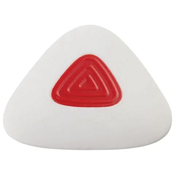 Ластик BRAUBERG 'Trios PRO', 36х36х9 мм, белый, треугольный, красный пластиковый держатель, 229559