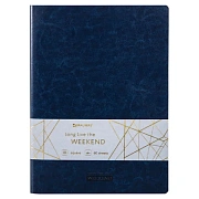 Тетрадь 60 л. в клетку обложка гладкий кожзам, сшивка, А4 (210х297мм), ТЕМНО-СИНИЙ, BRAUBERG VIVA, 4