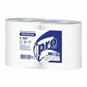 Протирочные салфетки Protissue С387 в рулоне, белые, 350м, 2 слоя, 24х35см