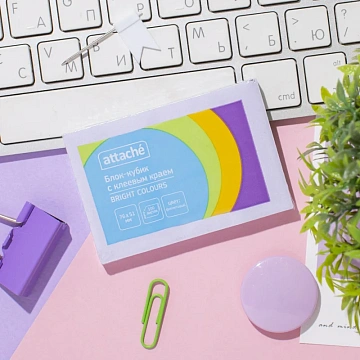 Стикеры ATTACHE Bright colours с клеев.краем 76х51 фиолетовый 100л