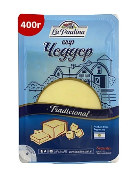 Сыр La Paulina Чеддер полутвердый нарезка 48%, 400г