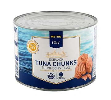 METRO Chef Тунец кусочки в масле, 1.705кг