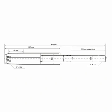 Газлифт прочный BRABIX HD-140 стандартный, ХРОМ, в открытом виде 413 мм, d 50 мм, класс 4, 533078