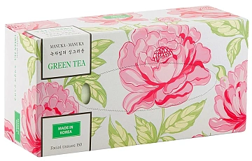 Салфетки бумажные Manuka Manuka зеленый чай двуслойные, 150шт