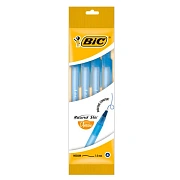 Ручки шариковые BIC 'Round Stic', НАБОР 4 шт., СИНИЕ, узел 1 мм, линия письма 0,32 мм, пакет, 944176