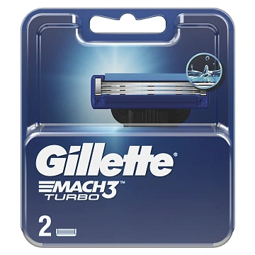 Кассета для бритвенного станка Gillette Mach3 Turbo, 2шт