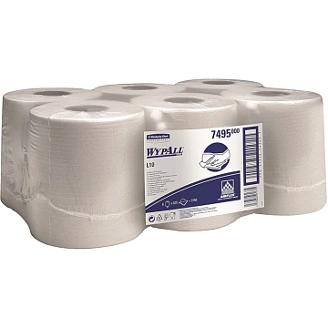 Протирочный материал Kimberly-Clark WypAll L10, 7493, для легких загрязнений, в рулоне с центральной вытяжкой, 200м, 1 слой, синий