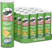 Чипсы Pringles картофельные Сметана и лук, 165г x 19 шт