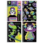 Записная книжка А6 80л. на гребне BG 'Crazy neon'