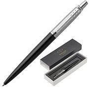 Ручка шариковая PARKER 'Jotter Core Bond Street Black CT', корпус черный, детали хром, синяя, 195318