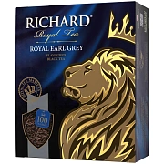 Чай RICHARD 'Royal Earl Grey' черный цейлонский с бергамотом, 100 пакетиков по 2 г, 610250