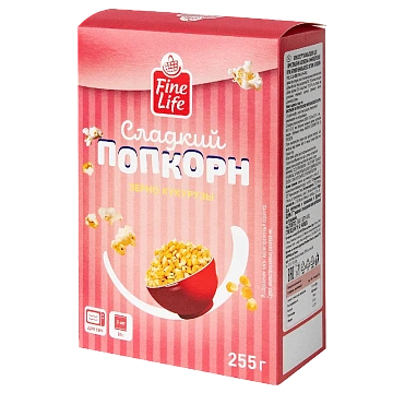 Fine Life Попкорн сладкий (85г x 3шт), 255г