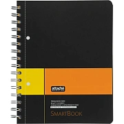 Бизнес-тетрадь SMARTBOOK А5 120л. клетка,спир,микроп,разд,карм,жел-оран