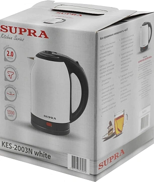 Чайник электрический Supra KES-2003N белый, 2л, 1500Вт