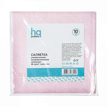 Салфетка хозяйственная Hq Profiline 40х40см, красная, 10шт/уп