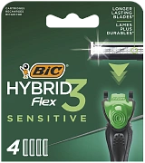 Сменные кассеты для мужской бритвенной системы BIC Flex 3 Hybrid Sensitive, 4 шт