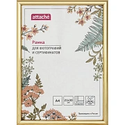 Рамка А4 21x30 см Комус/ATTACHE пластиковый багет 14мм золотистая