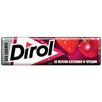 Жевательная резинка DIROL 'Со вкусом клубники и черешни', 10 подушечек, 13,6 г, 58668