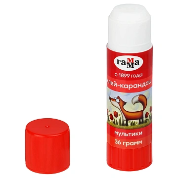 Клей-карандаш Гамма 'Мультики', 36г, ПВП