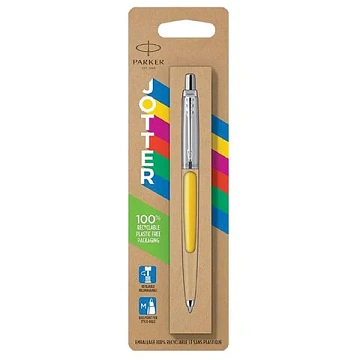 Ручка шариковая PARKER 'Jotter Orig Yellow', корпус желтый, нержавеющая сталь, блистер, синяя, 2076056