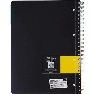 Бизнес-тетрадь SMARTBOOK А4 120л. клетка,спир,микроп,разд,карм,жел-оран