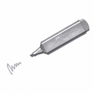 Текстовыделитель Faber-Castell 'TL 46 Metallic' мерцающий серебряный, 1-5мм