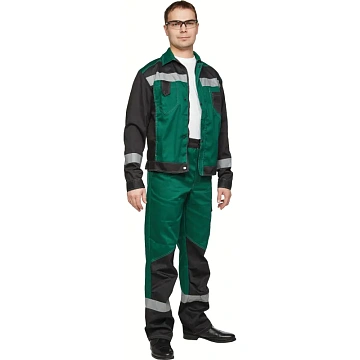 Костюм летний муж л21-КБР зел/чер(р.64-66) 170-176 (серия Л)