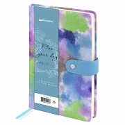 Ежедневник недатированный А5 138х213 мм BRAUBERG 'Nebula', под кожу, застежка 160 л., синий микс, 11