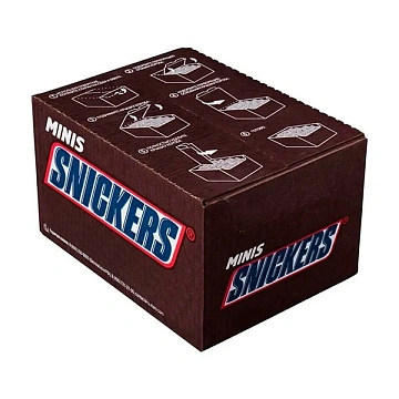 Шоколадный батончик Snickers Minis с карамелью, арахисом и нугой, 2,9кг