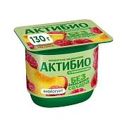 Йогурт питьевой Актибио с персиком и малиной без сахара 3%, 130г