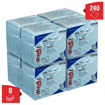 Протирочные салфетки Kimberly-Clark WypAll Х80 Plus 19139, листовые, 30шт, синие