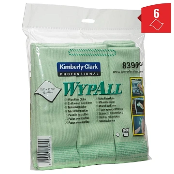 Салфетка протирочная Kimberly-Clark WypAll 8396, микрофибра, зеленая
