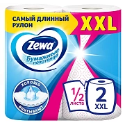 Бумажные полотенца Zewa XXL Dcor 2 слоя, 2 рулона 1/2 листа, 28м, белые