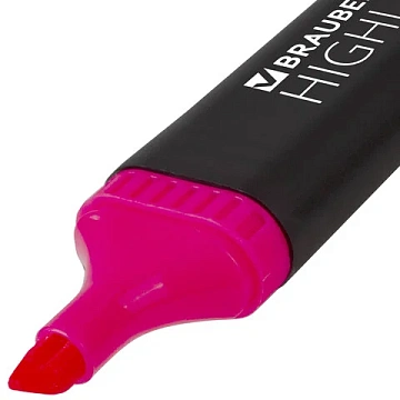 Текстовыделитель BRAUBERG 'Contract', РОЗОВЫЙ, линия 1-5 мм, 150392