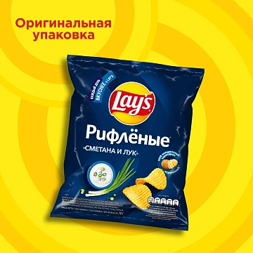 Чипсы Lay's рифленые Сметана и лук, 70г