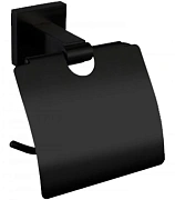 Держатель туалетной бумаги Nofer Barcelona с крышкой, черный, 16917.N