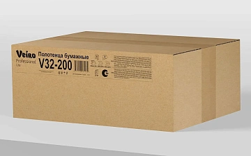 Бумажные полотенца Veiro Professional Lite H3, 2 слоя, V-сложение, 190лист, белые,V32-200