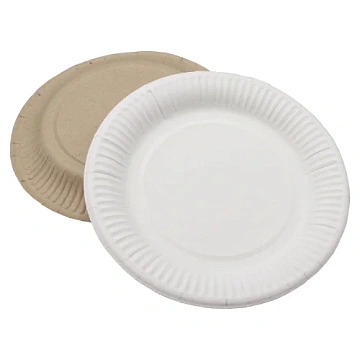 Тарелка одноразовая белая, 18см, 50шт/уп