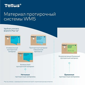 Протирочный материал Tellus (tork) Комфорт WM5 универсальный, 120шт, 22,5х41см, белый, 392200