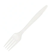 Вилка одноразовая 180мм, белая, кукурузный крахмал, 50шт/уп