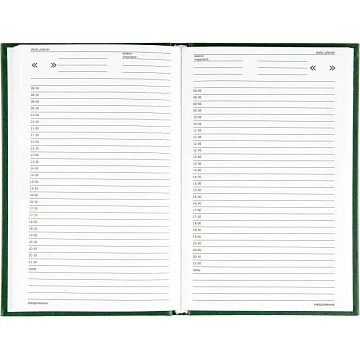 Ежедневник недатированный А5,128л.,55-65 г,бумвинил зеленый,Attache Economy