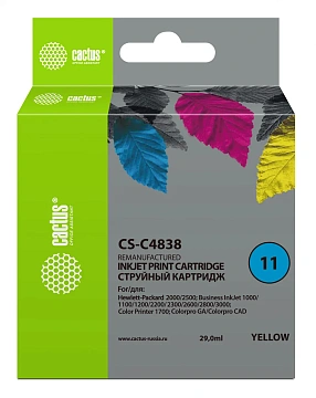 Картридж струйный Cactus CS-C4838 №11, 29мл, желтый