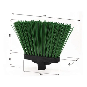 Метла синтетическая плоская 'МИШЕЛЬ' ширина 24 см, высота 18,9 см, без черенка, еврорезьба, LAIMA EX