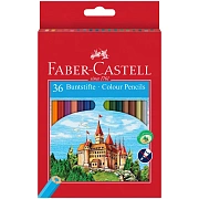 Карандаши цветные Faber-Castell 'Замок', 36цв., шестигр., заточ., картон, европодвес