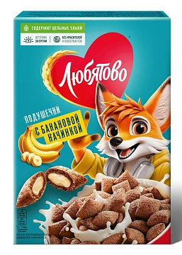 Готовый завтрак Любятово Подушечки с банановой начинкой, 220г