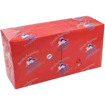 Салфетки сервировочные Roshy 24х24см, красные, 2 слоя, 250шт